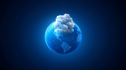 Fototapeta premium illustration of white globe with smoke, depicting Earth surrounded by clouds, conveying sense of mystery and wonder