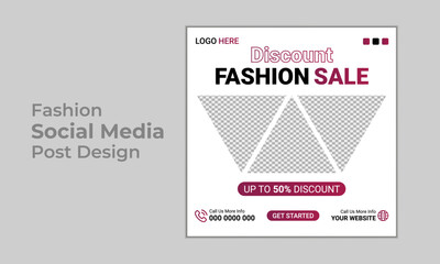 Modern Fashion Sale Social Media Post Design and web banner templates design.