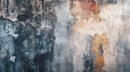 Fototapeta premium Cracked aged wall texture showing peeling paint and weathered surface details