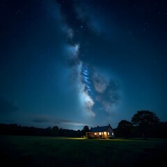 Enchanting Rural Starry Night Sky HDR Astrophotography