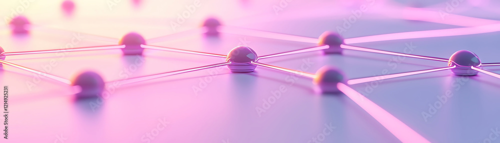 Aufkleber connected networks with glowing nodes and vibrant colors create futuristic atmosphere