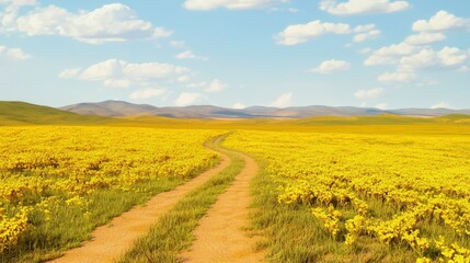 Obraz premium Sun-kissed Bucolic Farmland: A Cinematic View of Rural Tranquility