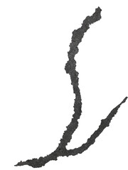 The crack in the concrete is isolated.