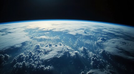 Breathtaking View of Earth from Space Captured in Deep Blue Colors