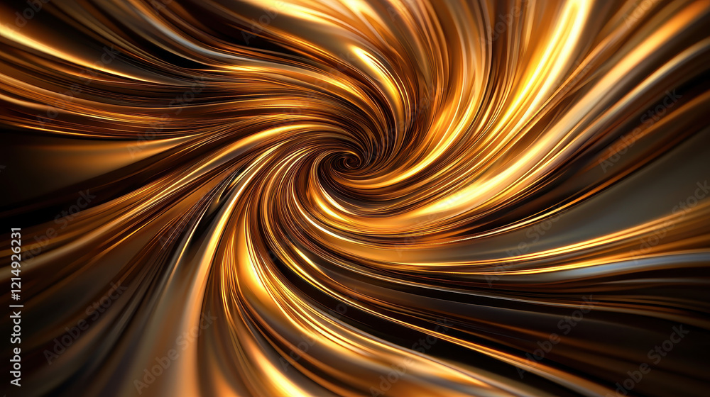 Aufkleber shimmering golden swirl with smooth, flowing lines creating dynamic effect