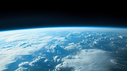 Stunning View of Earth from Outer Space with Clouds and Atmosphere