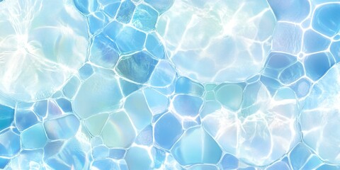 Abstract Blue Water Texture Iridescent Bubbles and Light Reflections