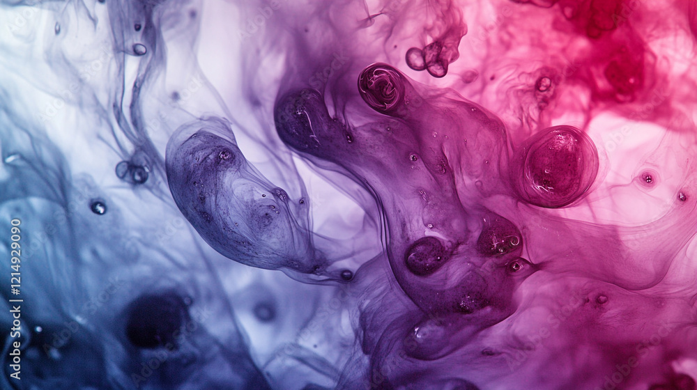 Poster colorful swirling patterns create an intriguing abstract composition in water