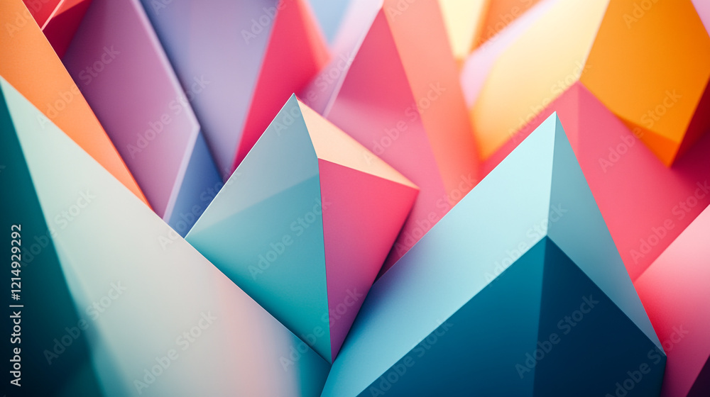 Poster colorful geometric shapes create a vibrant abstract design in a modern art display