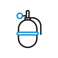 Isolated Vector Grenade with Simple Design