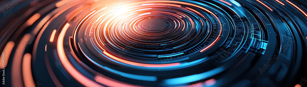 Poster abstract blend of spiraling light beams and futuristic patterns