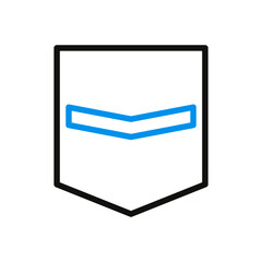 Chevron Emblem Icon Design With Outline Style