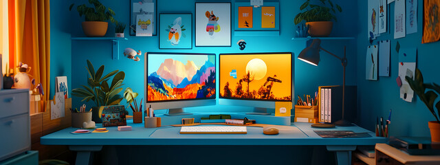 Colorful Home Office