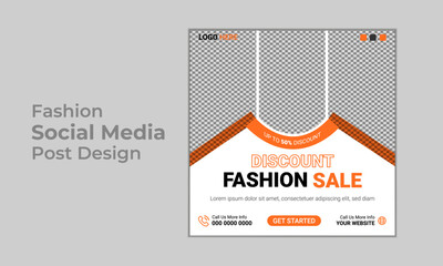 Modern Fashion Sale Social Media Post Design and web banner templates design.
