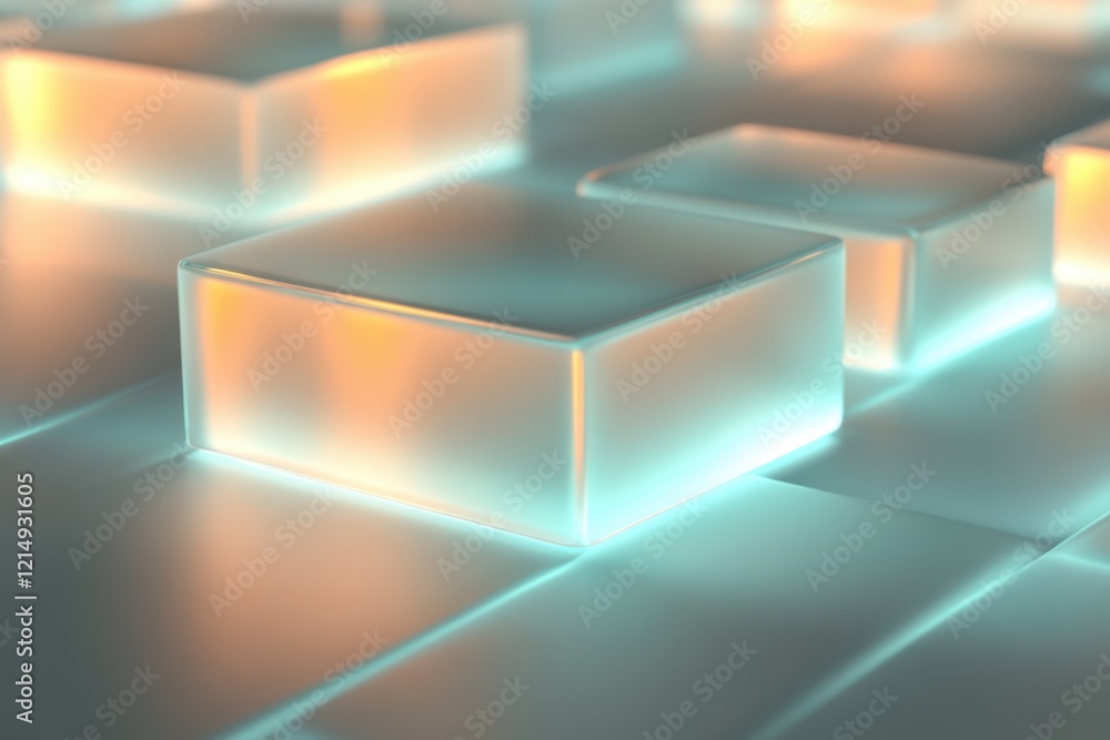 Aufkleber modern glowing rectangular blocks arranged in an abstract pattern