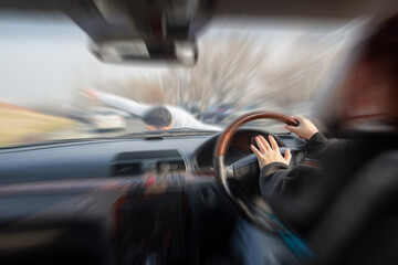 The Warning Before the Collision: A Female Driver and the Pedestrian