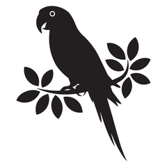 Fototapeta premium Vector parrot silhouettes of amazon jungle isolated on white background