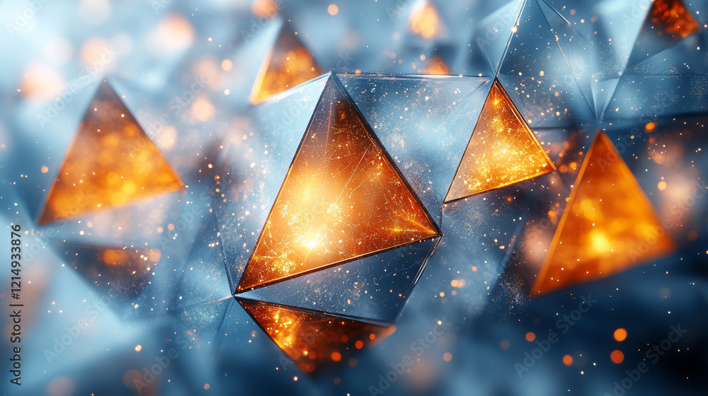 Poster dynamic abstract business background with layered triangles