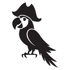 Vector parrot silhouettes of amazon jungle isolated on white background