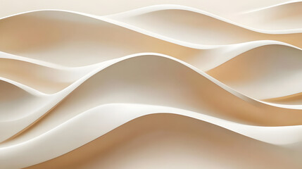 Obraz premium Abstract Beige Background, Wavy With Smooth Curves. Minimal Design Background, Textures Template.