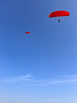 Lonavala, Maharashtra (india) : November 28, 2024 - Paragliding at Kamshet