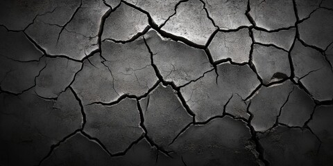 Obraz premium This high-resolution image showcases a detailed cracked earth texture, highlighting the stark beauty of dry, parched soil.