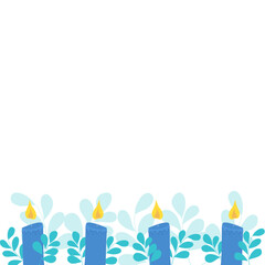 doodle hand drawn christmas frames with candles, twigs, borders for holiday invitation, greeting