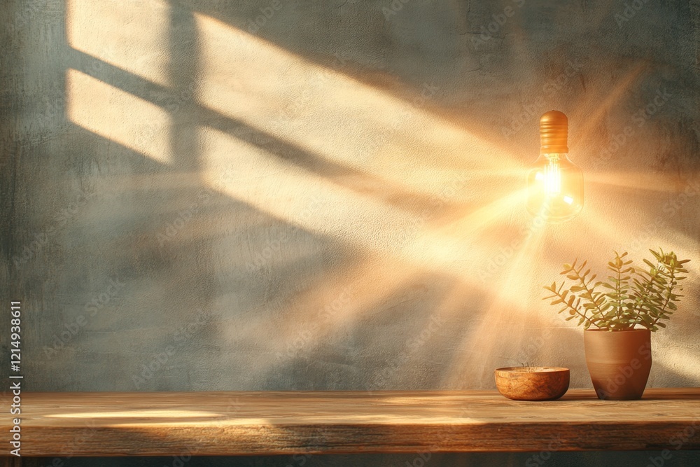 Poster a clean, abstract representation of an open window with sunlight streaming through, symbolizing opti