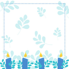 doodle hand drawn christmas frames with candles, twigs, borders for holiday invitation, greeting
