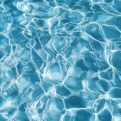 Obraz premium High-resolution texture of a crystal-clear blue water surface with smooth undulating motion