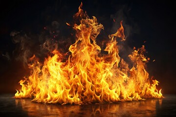 Fototapeta premium Fiery Flames: High-Resolution Fire Elements for Design Projects