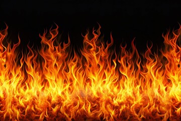Fototapeta premium Fiery Line Border: Repeating Flame Pattern for Design Projects