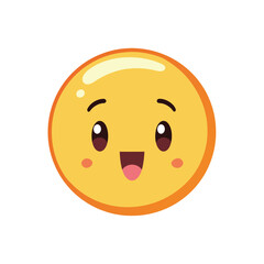 Happy yellow emoticon cute face joyful expression sunny mood