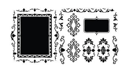 black and white frames with pattern