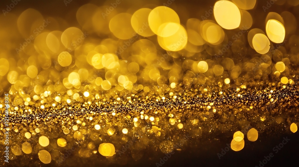 Poster abstract blurred golden bokeh lights create a shimmering and enchanting background, evoking a sense 