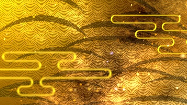 金色の和柄模様・背景の美しいアニメーション