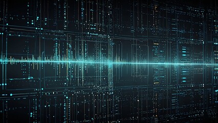 Obraz premium Ideal Digital Background for Technology, Neural Networks, AI, Data Encryption, Digital Archives, Multimedia, and Scientific Research