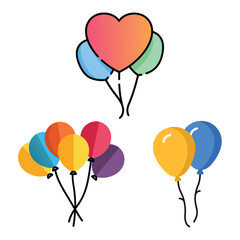 Colorful Balloons Heart Shaped Balloon Bunch of Balloons Celebration Party,