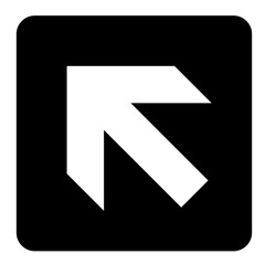 forward and left arrow  sign symbol isolated on black background. vector ilustration. 