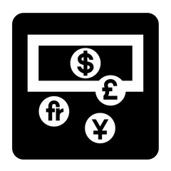currency exchange sign symbol isolated on black background. vector ilustration. 