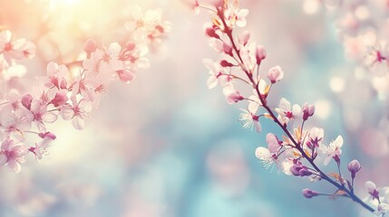 Beautiful abstract gold and pink misty morning photo floral design background banner
