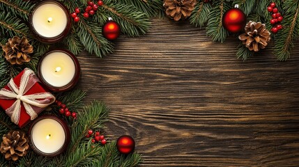 Festive candles and decor christmas table