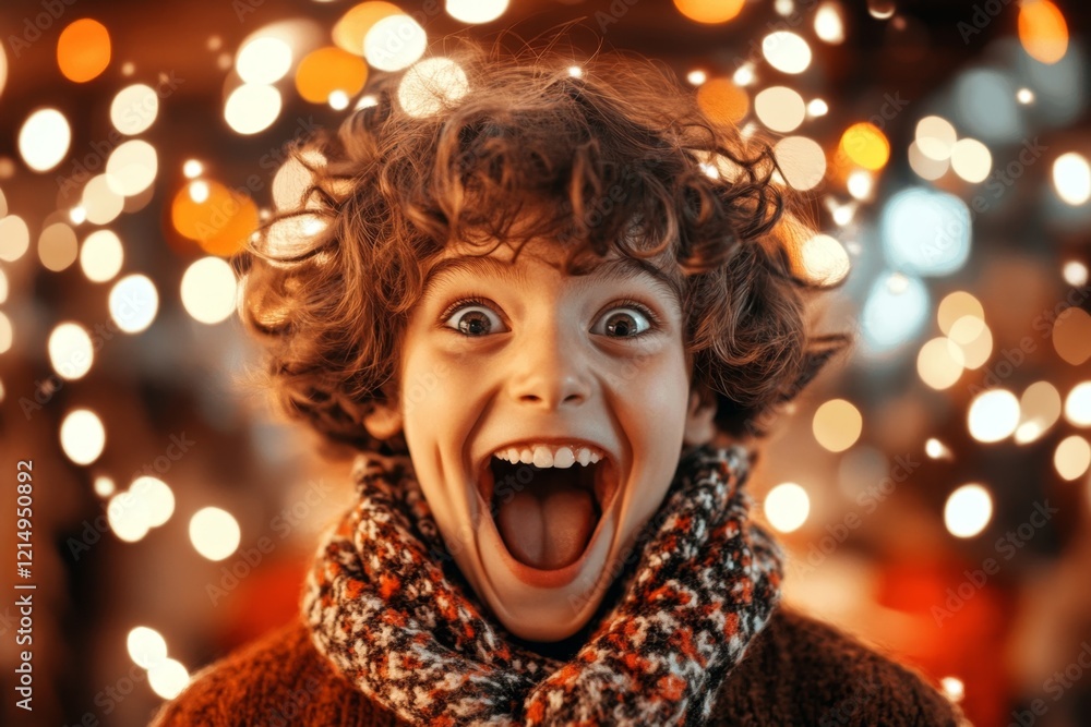 Poster a hyper-realistic image of a person face lit up with pure joy, with sparkling eyes and a wide smile 