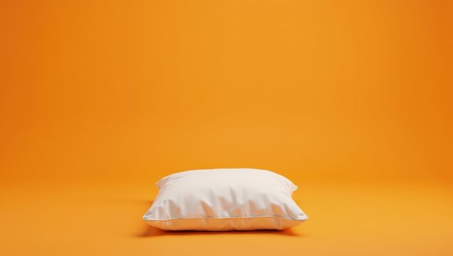 White Pillow on Orange Background