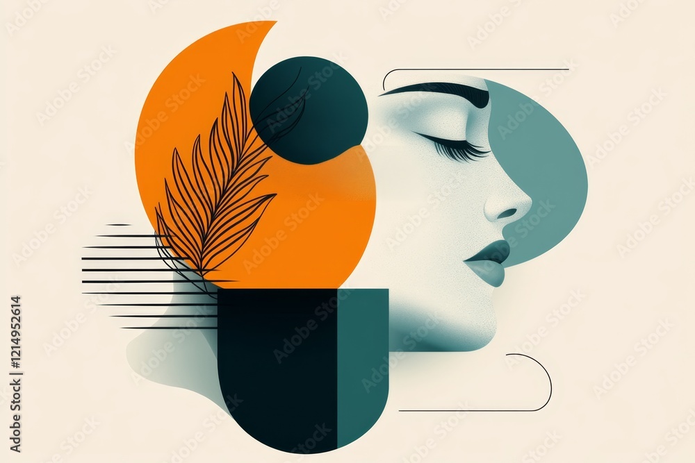 Poster a minimalist depiction of a single eye with a furrowed brow above it, drawn in clean lines and muted