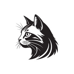 Obraz premium cat logo silhouette vector line art logo design