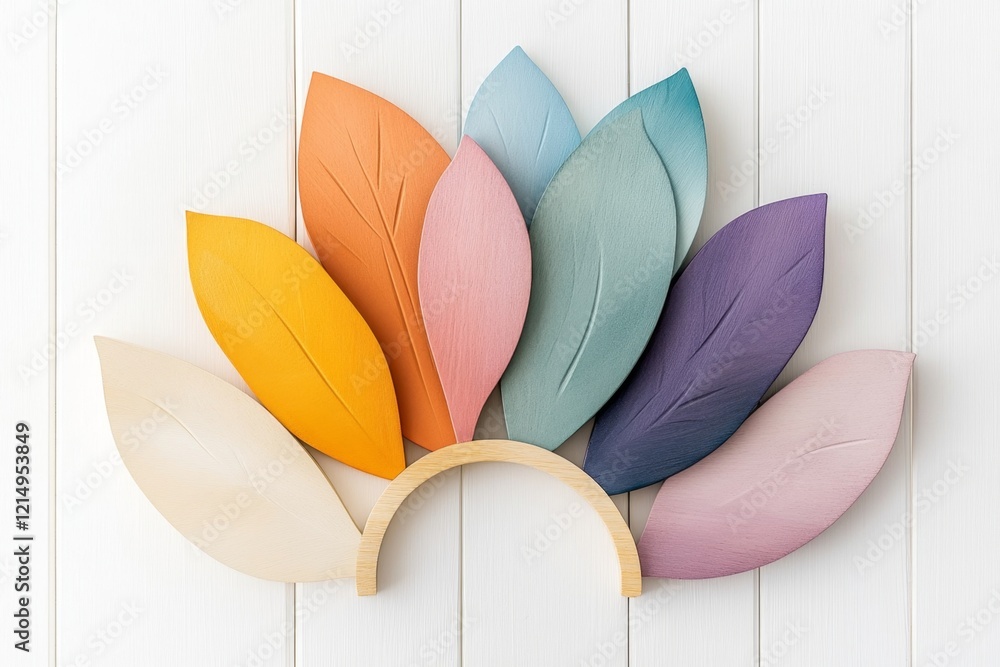 Poster a minimalist rainbow arching over a clean white canvas, with vivid yet simple primary colors