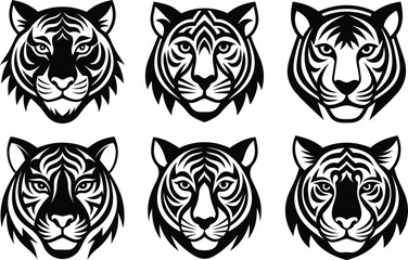 Obraz premium stylized, vector, design, of, tiger, face, highly,