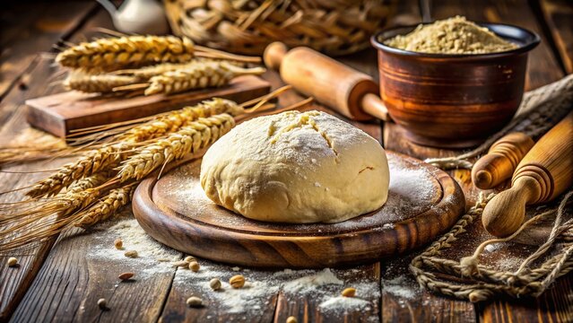 Fresh Wheat Atta Dough: Rustic Documentary Style Photo
