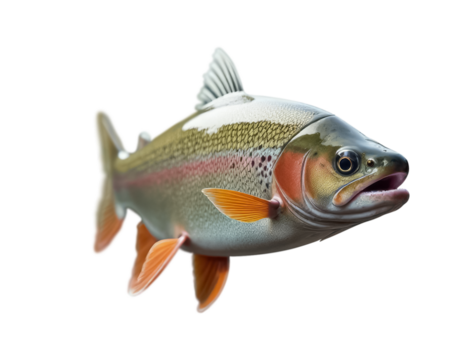 Live trout fish. Isolated on a transparent background. - Powered by Adobe